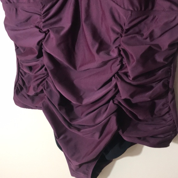 Torrid swimsuit grape purple flutter sleeve - Picture 10 of 13